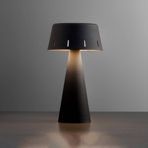 OLEV Makà LED asztali lámpa újratölthető akkumulátorral, fekete színben