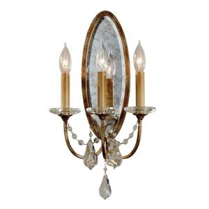 Valentina fali lámpa, 3 izzós, bronz/kristály