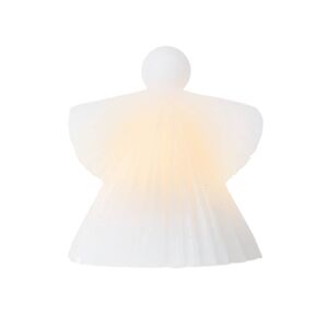 LED deco figura Asta angyal fehér viaszból 12,5 cm