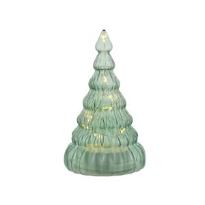 LED deco figura Lucy fa üvegből, zöld, 16,5 cm
