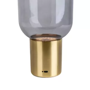 LED deco asztali lámpa Albero, akku, talp arany