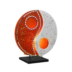 Asztali világítás Ying Yang üveg-mozaik narancs