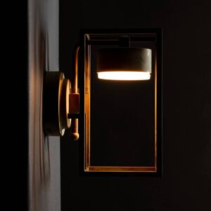 LED külső fali lámpa Cubic 3372 sárgaréz/opál