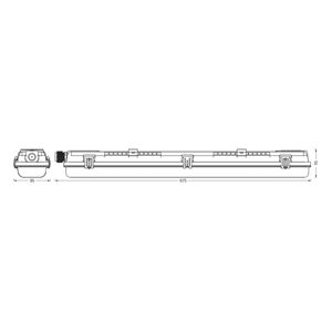 LEDVANCE Submarine PCR 60 G13 G13 T8 840 2x7W nedvességálló lámpatest