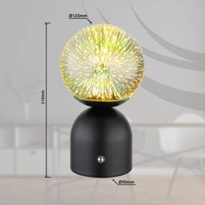 Julsy LED-es újratölthető asztali lámpa, fekete, 3D, magasság 21 cm, CCT
