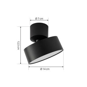 Lindby Nivoria LED-es reflektor, forgatható, fekete, 2 darabos szett