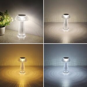 LED-es újratölthető asztali lámpa Gixi, ezüstszínű, magasság 25 cm, CCT