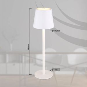 LED-es újratölthető asztali lámpa Vannie, fehér, magasság 36 cm, CCT