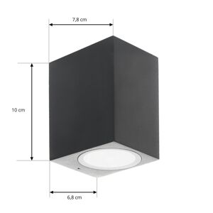Prios Tetje kültéri fali lámpa, fekete, szögletes, 10 cm, 4 darabos szett