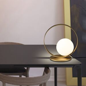 LED asztali lámpa Halo, arany / opál