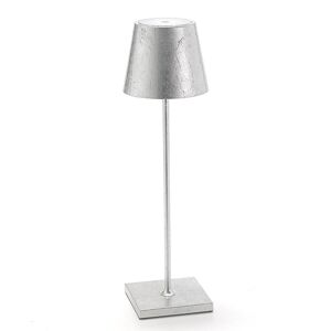 LED lámpa Poldina dekorációval, hordozható, ezüst