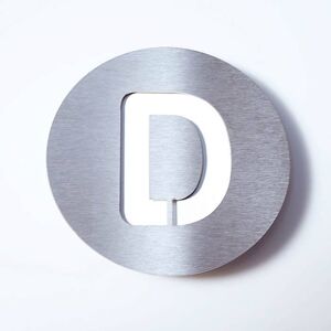 Round rozsdamentes acél házszám - „D”