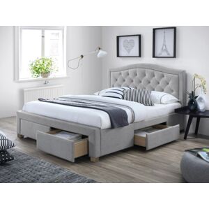 Kárpitozott ágy, szürke/tölgy, ELECTRA 160X200