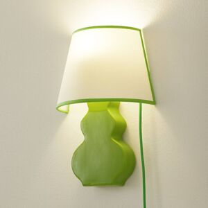 Kerámia fali lámpa A187 szövetbúrával, zöld