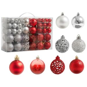 4Home Noel karácsonyi dísz készlet, 100 db-os, ezüst és piros