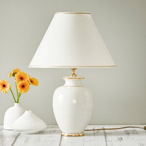Asztali lámpa Giardino Craclee fehér, Ø 40 cm