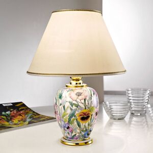 Asztali lámpa Giardino Panse, virágminta, Ø 25 cm