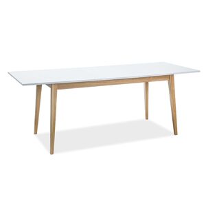 Étkezőasztal, fehér/matt/tölgy, CESAR 120 (165) x68
