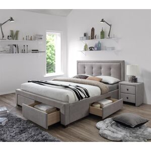 Bézs kárpitozott ágy AROVE 160 x 200 cm