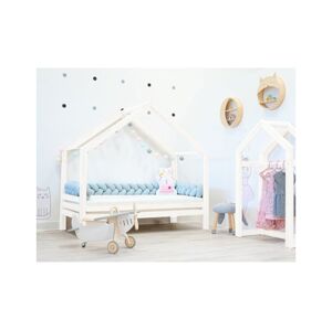 ELIS DESIGN Domináns prémium házikó ágy választható leesésgátlóval fehér ágy méret: 80 x 190 cm, fiók, lábak: lábakkal és fiókkal, Leesésgátlók: elül…