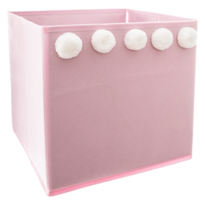 POMPOME rózsaszín összecsukható doboz pomponokkal
