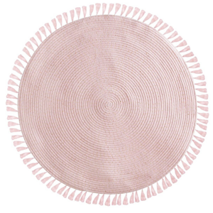 PINK kerek rózsaszín szőnyeg rojtokkal 90 cm