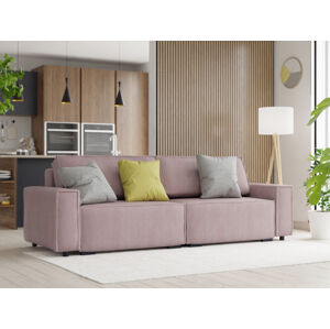 SMART világos rózsaszín kinyitható háromüléses kanapé