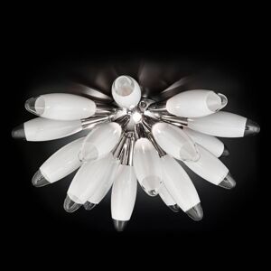 Fehér üveg mennyezeti lámpa Flo, 55 cm
