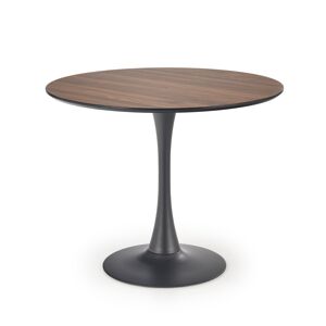 ECLIPSE fekete étkezőasztal diófa lappal 90x90