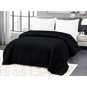 ARROW VELVET fekete bársony ágytakaró mintával Méret: 220 x 240 cm