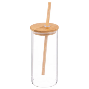 PALM pohár bambusz fedéllel és szívószállal 400 ml