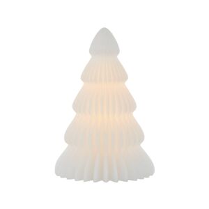Claire LED deco lámpa, fa fehér viaszból 19 cm