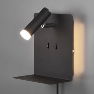 LED fali lámpa Element polccal fekete matt