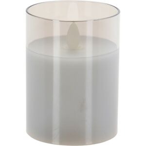 Agide LED gyertya üvegpohárban, valódi lánggal, 7,5 x 10 cm, meleg fehér