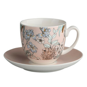 Altom Pink Florwers porcelán csésze és csészealj 200 ml