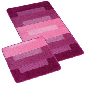 Bellatex Bany Téglalapok  fürdőszobai készlet kivágás nélkül rózsaszín, 60 x 100 cm, 60 x 50 cm