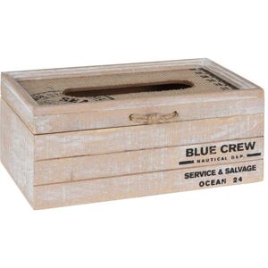 Blue Crew fa zsebkendőtartó doboz, 24 x 9,7 x 13 cm