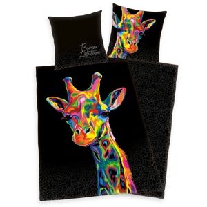 Herding Bureau Artistique - Colored Giraffe szatén ágyneműhuzat, 140 x 200 cm, 70 x 90 cm
