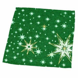 Csillagos karácsonyi abrosz, zöld, 35 x 35 cm, 35 x 35 cm