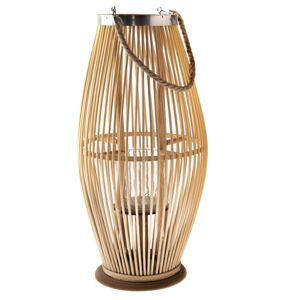 Delgada bambusz lámpás üveggel, barna, 49 x 24 cm