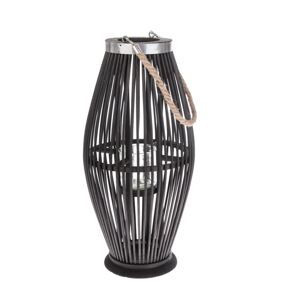 Delgada bambusz lámpás üveggel, sötétbarna, 49 x 24 cm