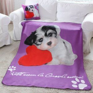 Domarex Puppy Love Dog takaró, lila, 130 x 160 cm