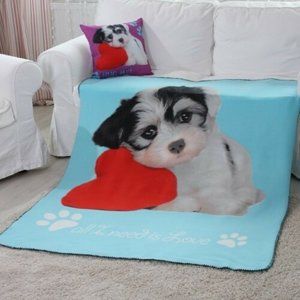 Domarex Puppy Love Dog takaró, türkiz, 130 x 160 cm