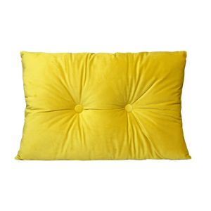 Domarex Serenity Velvet párna gombokkal, sárga, 40 x 60 cm