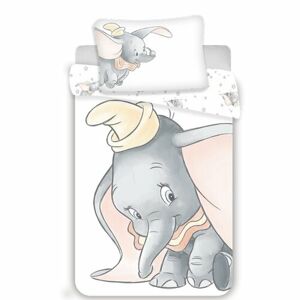 Dumbo grey baby gyerek pamut ágynaműhuzat kiságyba, 100 x 135 cm, 40 x 60 cm
