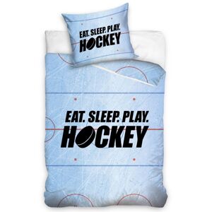 Eat Sleep Play Hockey pamut ágynemű, 140 x 200 cm, 70 x 90 cm