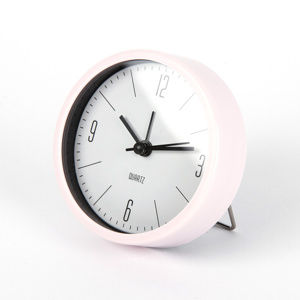Ébresztőóra Round rózsaszín, átmérő 9,2 cm