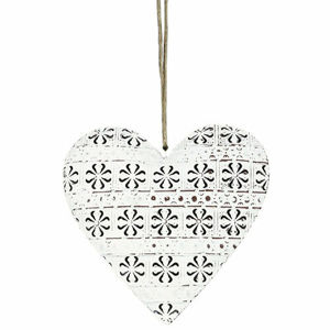 Felakasztható fém dekoráció Cloverleaf heart, 14 cm