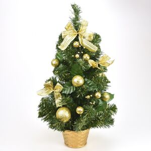 Feldíszített karácsonyfa, 50 cm, arany