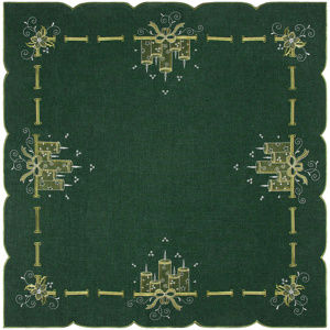 Gyertyák karácsonyi abrosz, zöld, 85 x 85 cm, 85 x 85 cm